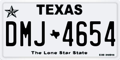 TX license plate DMJ4654