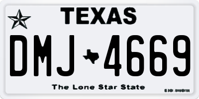 TX license plate DMJ4669