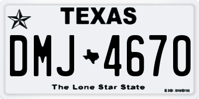 TX license plate DMJ4670
