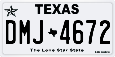 TX license plate DMJ4672