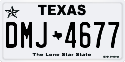 TX license plate DMJ4677