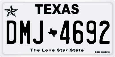 TX license plate DMJ4692
