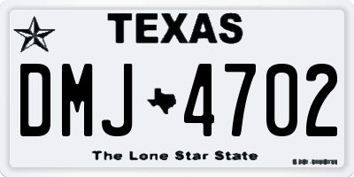 TX license plate DMJ4702