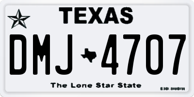 TX license plate DMJ4707