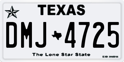 TX license plate DMJ4725