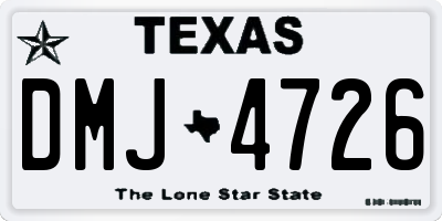 TX license plate DMJ4726