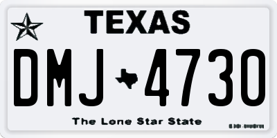 TX license plate DMJ4730