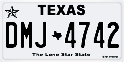 TX license plate DMJ4742
