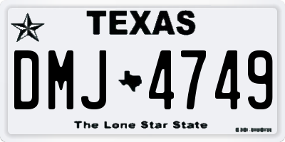 TX license plate DMJ4749