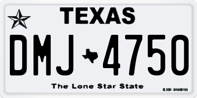 TX license plate DMJ4750