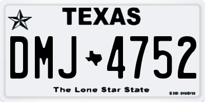 TX license plate DMJ4752