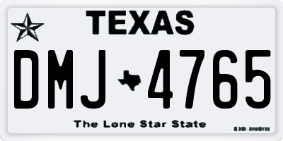 TX license plate DMJ4765