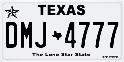 TX license plate DMJ4777