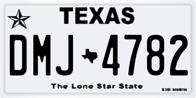 TX license plate DMJ4782