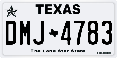 TX license plate DMJ4783