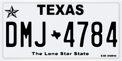 TX license plate DMJ4784