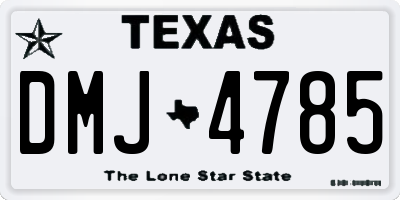 TX license plate DMJ4785