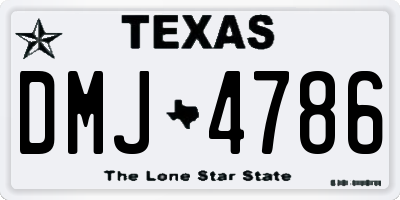 TX license plate DMJ4786