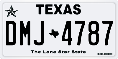 TX license plate DMJ4787