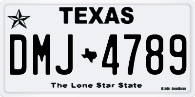 TX license plate DMJ4789