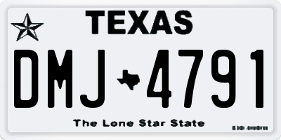 TX license plate DMJ4791