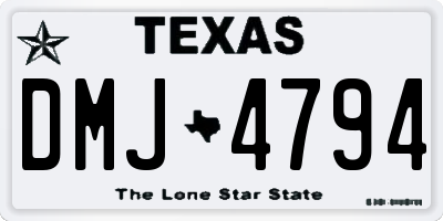 TX license plate DMJ4794