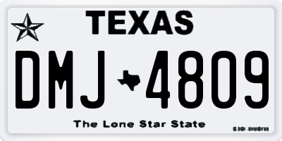 TX license plate DMJ4809
