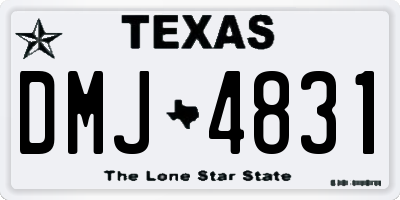 TX license plate DMJ4831