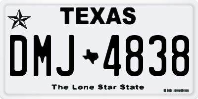 TX license plate DMJ4838