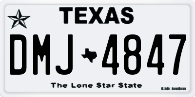TX license plate DMJ4847