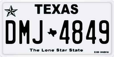 TX license plate DMJ4849