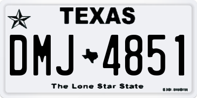 TX license plate DMJ4851