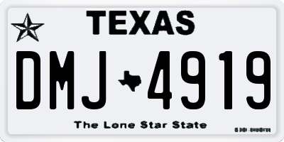 TX license plate DMJ4919