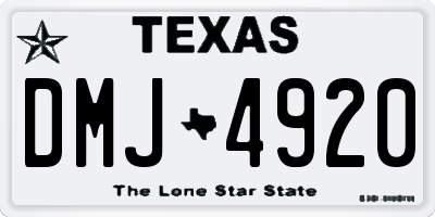 TX license plate DMJ4920