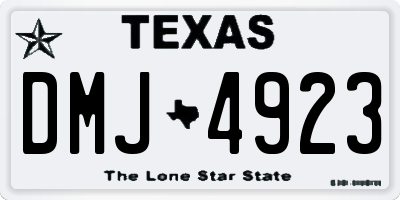 TX license plate DMJ4923