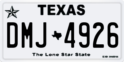 TX license plate DMJ4926