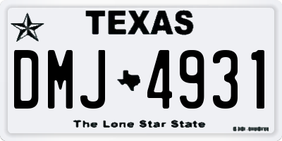 TX license plate DMJ4931