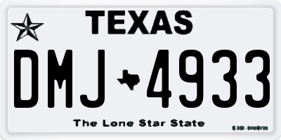 TX license plate DMJ4933