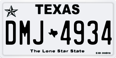 TX license plate DMJ4934