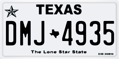 TX license plate DMJ4935