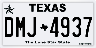 TX license plate DMJ4937