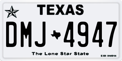 TX license plate DMJ4947