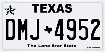 TX license plate DMJ4952