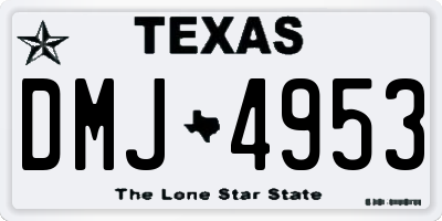 TX license plate DMJ4953