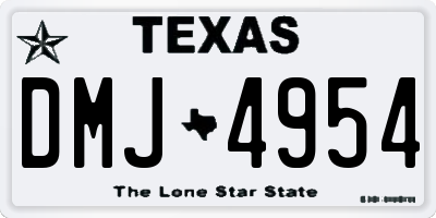 TX license plate DMJ4954