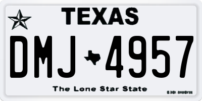 TX license plate DMJ4957