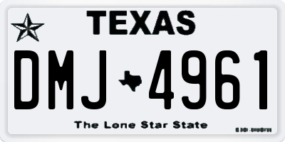 TX license plate DMJ4961