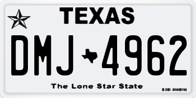 TX license plate DMJ4962