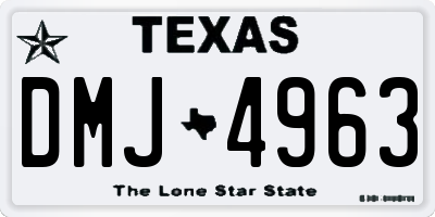 TX license plate DMJ4963