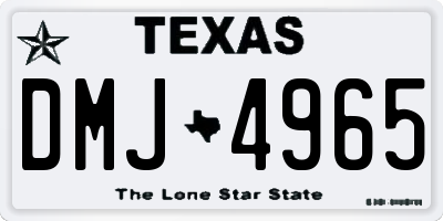 TX license plate DMJ4965